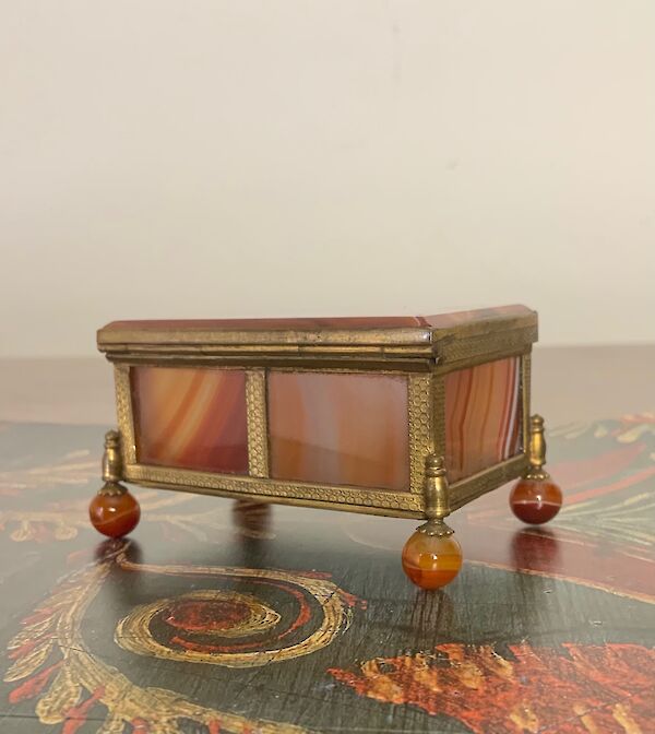 An agate and gilt metal box