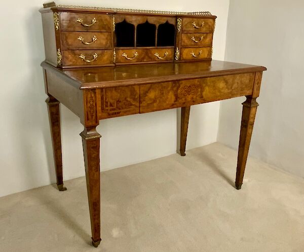 A burr walnut writing desk