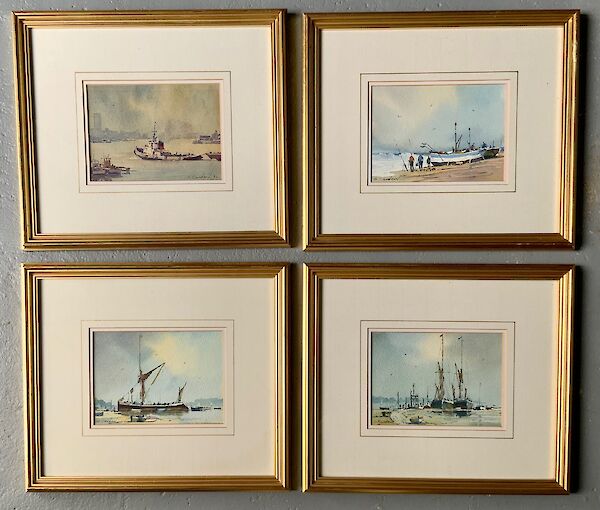 Set 4 marine watercolours by Sidney Cardew