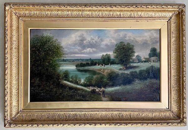 A farming landscape oil painting by Edward Priestly