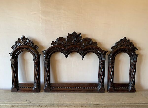Set of 3 carved oak frames