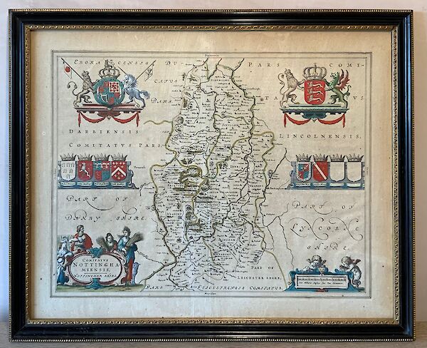 17th century map of Nottinghamshire