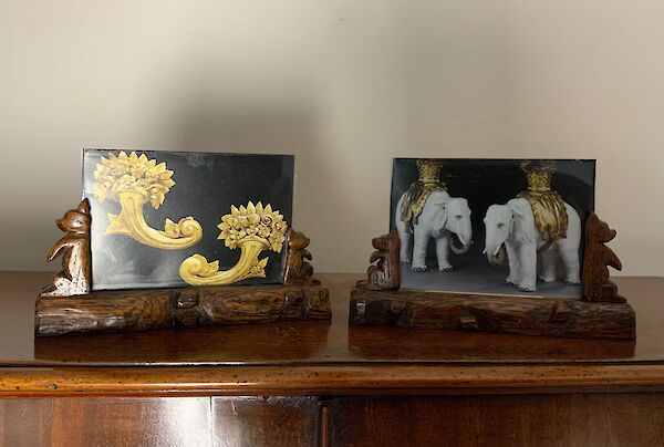 A pair of oak photograph frames