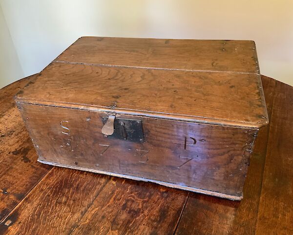 A large elm bible or deed box