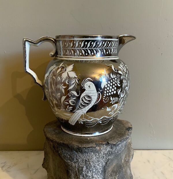A silver resist Luster jug