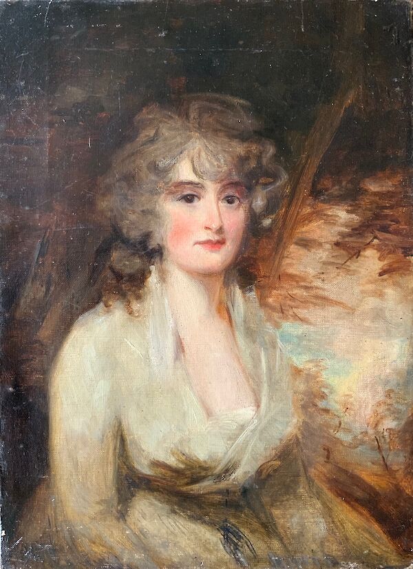 An oil on canvas portrait
